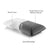 The Malouf Zoned Dough + Bamboo Charcoal pillow features ventilated memory foam with Zoned Technology and a white geometric-patterned Tencel cover, offering enhanced support for side sleepers with its special shoulder zone design.
