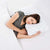A woman sleeping on a Malouf Shoulder Zoned Gel Dough Pillow with a chevron pattern.